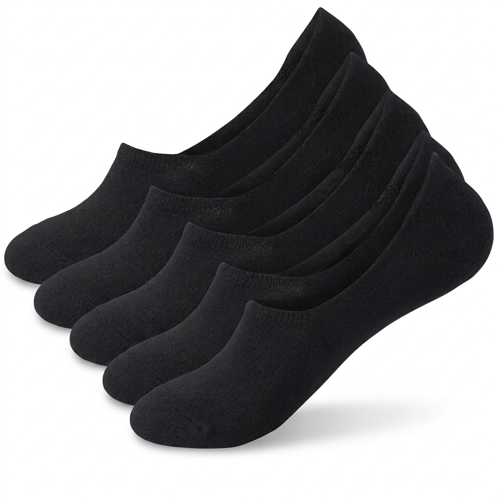 Chaussettes invisibles lot de 5 paires, antidérapantes